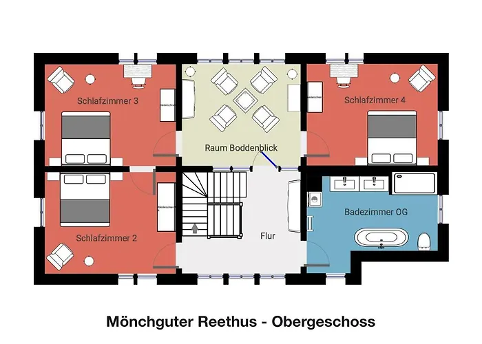Moenchguter Reethus Mit Wasserblick, Kamin, Sauna Hébergement de vacances *